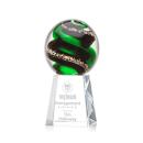 Boykin Globe on Medium Crystal Base Glass Trophy