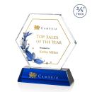 Colvin Full Color Blue Polygon Crystal Trophy