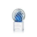 Truong Globe on Square Crystal Base Glass Trophy