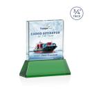 Landers Full Color on Helton Green Square / Cube Crystal Trophy