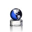 Sawyer Blue/Silver Globe Crystal Trophy