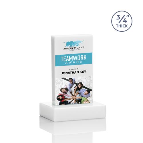 Awards and Plaques - Crystal Trophies - Cartwright Full Color Fagan Rectangle Crystal Trophy