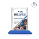 Cassidy Full Color Blue Rectangle Crystal Trophy