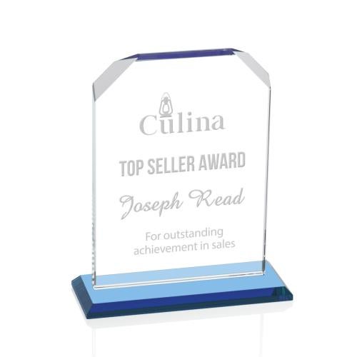 Awards and Plaques - Crystal Trophies - Calvert Sky Blue Peaks Crystal Trophy