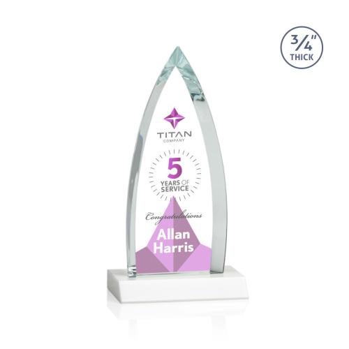 Awards and Plaques - Crystal Trophies - Valdes Full Color Fagan Peaks Crystal Trophy