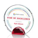 Kenney Full Color Red Circle Crystal Trophy