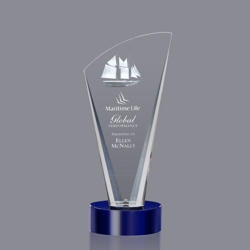 Awards and Plaques - Crystal Trophies - Bunch 3D Blue Peaks Crystal Trophy