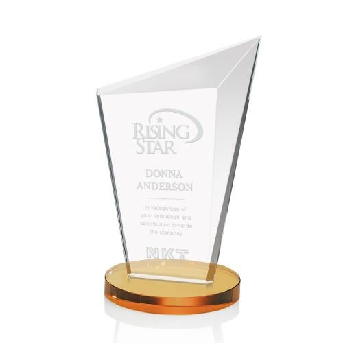 Awards and Plaques - Crystal Trophies - Neumann Amber Peaks Crystal Trophy