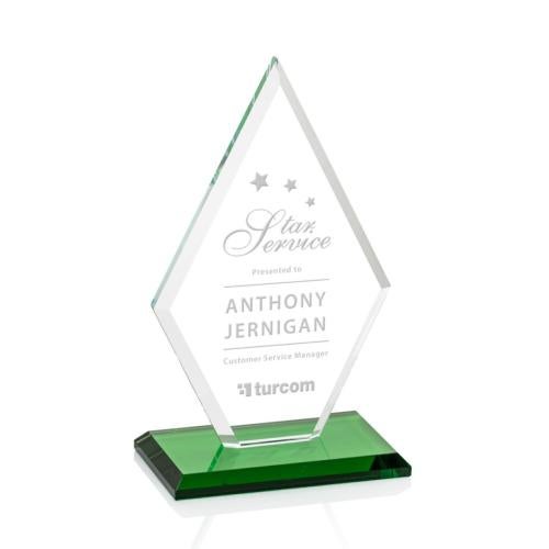 Awards and Plaques - Crystal Trophies - Spicer Green Crystal Trophy