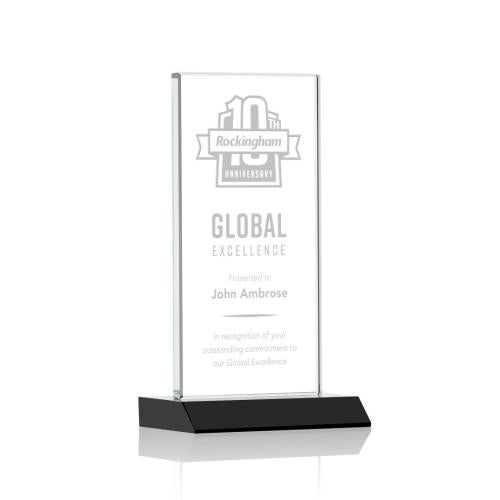 Awards and Plaques - Crystal Trophies - Stanley Black Rectangle Crystal Trophy