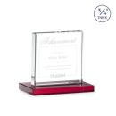 Landers Red Square / Cube Crystal Trophy