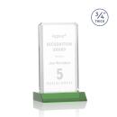 Stubbs Green Rectangle Crystal Trophy
