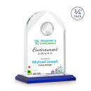 Cortez Full Color Blue Globe Crystal Trophy