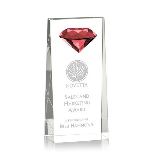 Awards and Plaques - Crystal Trophies - Stone Diamond Ruby Towers Crystal Trophy