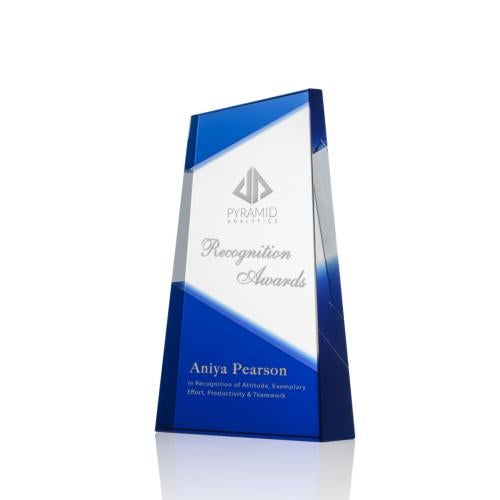 Awards and Plaques - Crystal Trophies - Gutierrez Blue Towers Crystal Trophy