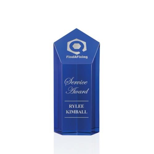 Awards and Plaques - Crystal Trophies - McFadden Blue Towers Crystal Trophy