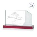Marsh Red Rectangle Crystal Trophy