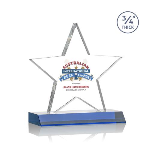Awards and Plaques - Crystal Trophies - Ibarra Full Color Blue Crystal Trophy