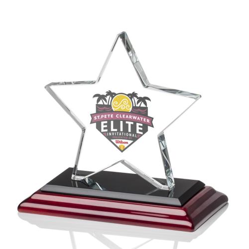 Awards and Plaques - Crystal Trophies - Gamboa Star Full Color Wood Crystal Trophy