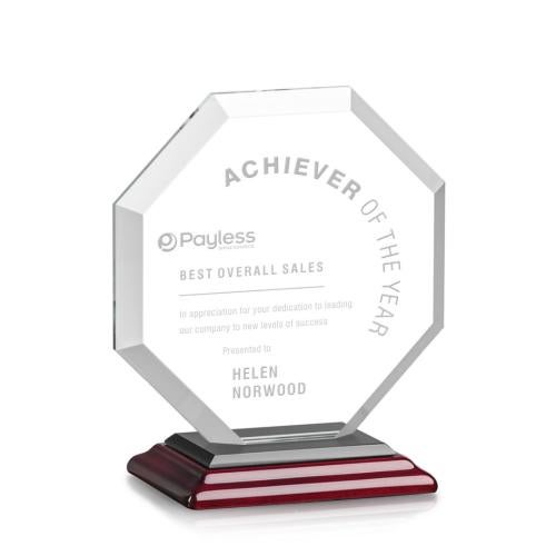 Awards and Plaques - Crystal Trophies - Elder Wood Polygon Crystal Trophy