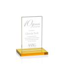 Riggs Amber Rectangle Crystal Trophy