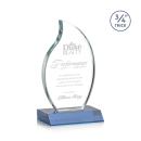 Summers Sky Blue Flame Crystal Trophy