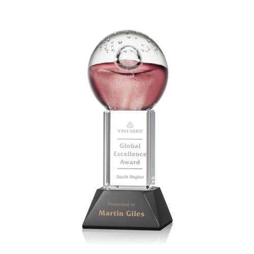 Awards and Plaques - Glass Trophies - Art Glass Trophies - Carrasco Towers on Tower Base Glass Trophy
