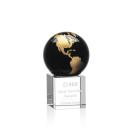Petty Black/Gold Globe Crystal Trophy