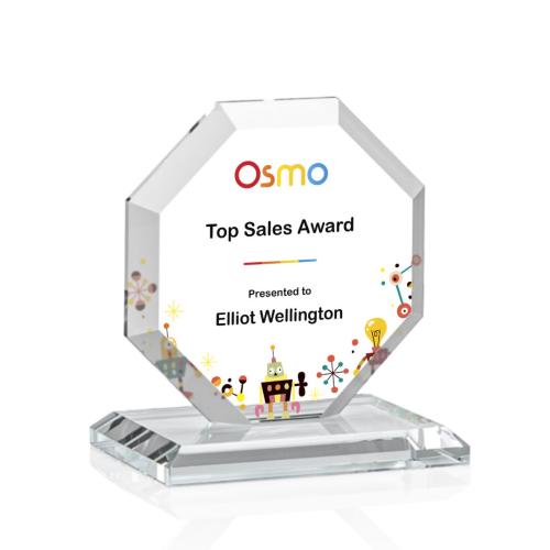 Awards and Plaques - Crystal Trophies - Elder Full Color Starfire Polygon Crystal Trophy