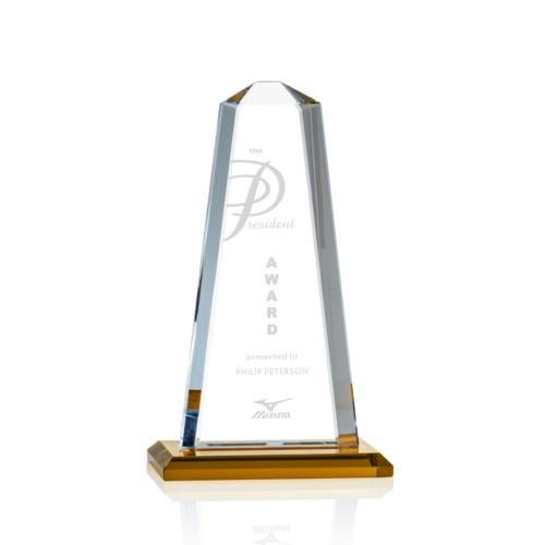Awards and Plaques - Crystal Trophies - Driscoll Amber Towers Crystal Trophy