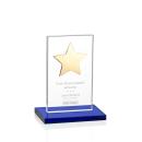 Zuniga Star Blue/Gold Rectangle Crystal Trophy