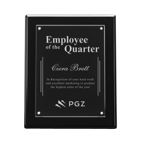 Awards and Plaques - Wall Plaque Awards - Metzger Plaque - Black