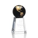 Krause Black/Gold Globe Crystal Trophy