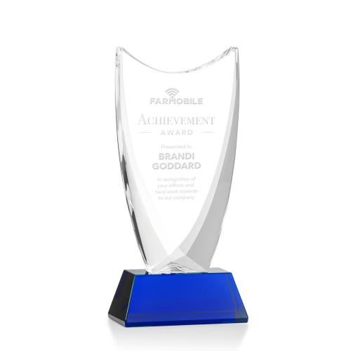 Awards and Plaques - Crystal Trophies - Singleton Blue Peaks Crystal Trophy
