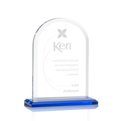 Awards and Plaques - Crystal Trophies - Walters Sky Blue Peaks Crystal Trophy