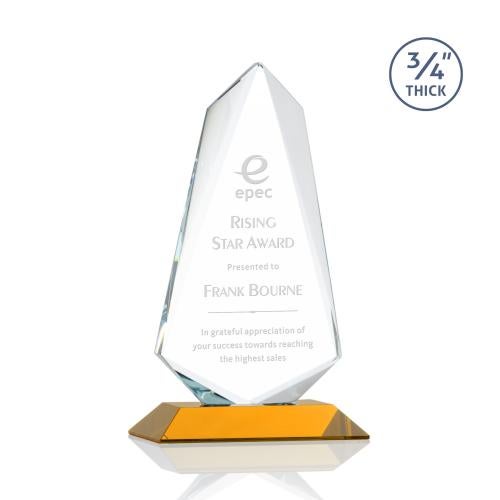 Awards and Plaques - Crystal Trophies - McMullen Amber Peaks Crystal Trophy