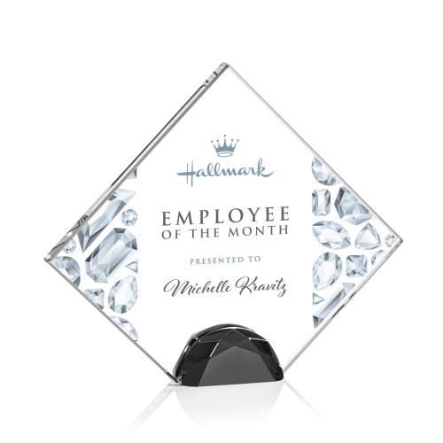 Awards and Plaques - Crystal Trophies - Galvan Full Color Black Crystal Trophy