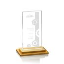 Carlton Amber Rectangle Crystal Trophy