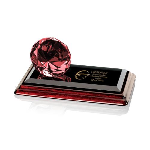Awards and Plaques - Crystal Trophies - Diamond on Albion&trade; Ruby Crystal Trophy