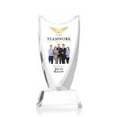 Singleton Full Color Clear Peaks Crystal Trophy
