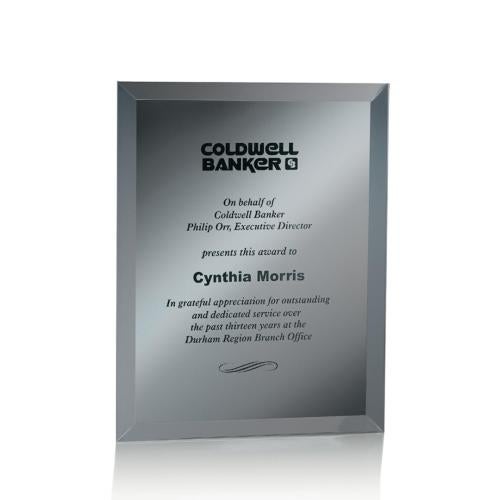 Awards and Plaques - Glass Trophies - Glass Plaques - Mirror Plaque - Gray