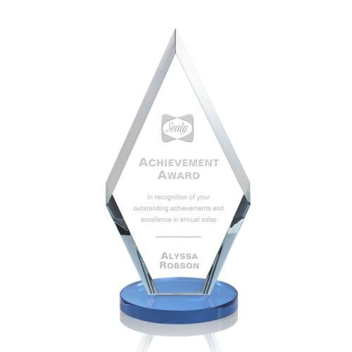 Awards and Plaques - Crystal Trophies - Fitzgerald Sky Blue Crystal Trophy