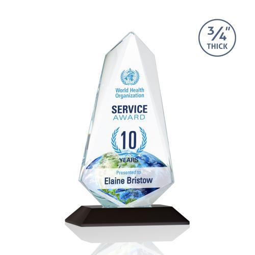 Awards and Plaques - Crystal Trophies - McMullen Full Color Black Peaks Crystal Trophy
