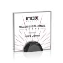 Pruitt Full Color Black Square / Cube Crystal Trophy
