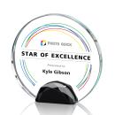 Kenney Full Color Black Circle Crystal Trophy
