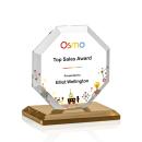 Elder Full Color Amber Polygon Crystal Trophy