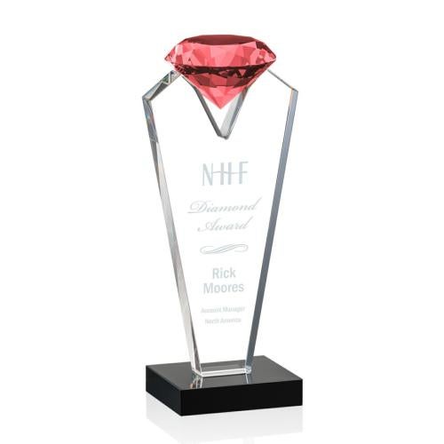 Awards and Plaques - Crystal Trophies - Leach Ruby Crystal Trophy