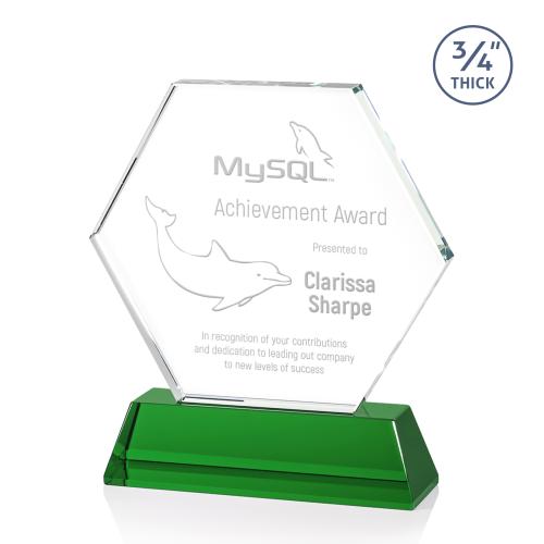 Awards and Plaques - Crystal Trophies - Colvin Green Polygon Crystal Trophy
