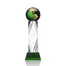 Winkler Globe Green/Gold Towers Crystal Trophy