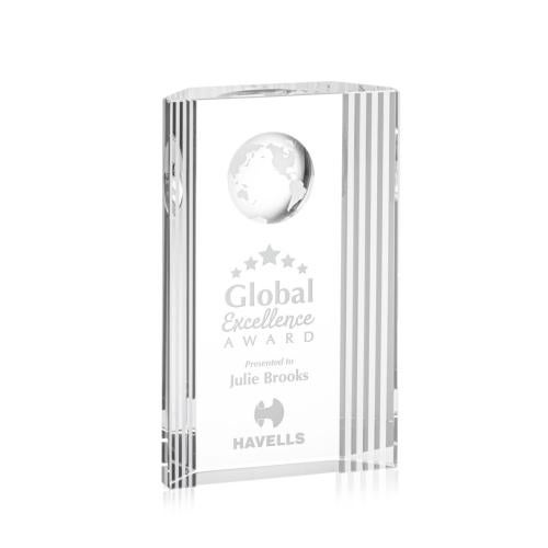 Awards and Plaques - Crystal Trophies - Gillis Globe Towers Crystal Trophy